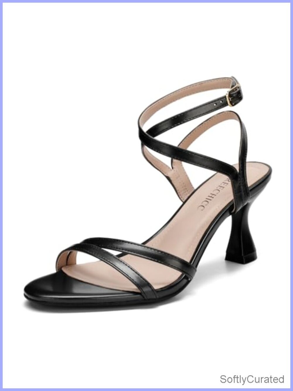 Women's Strappy Heeled Sandals Open Toe Ankle Strap Dress Heels